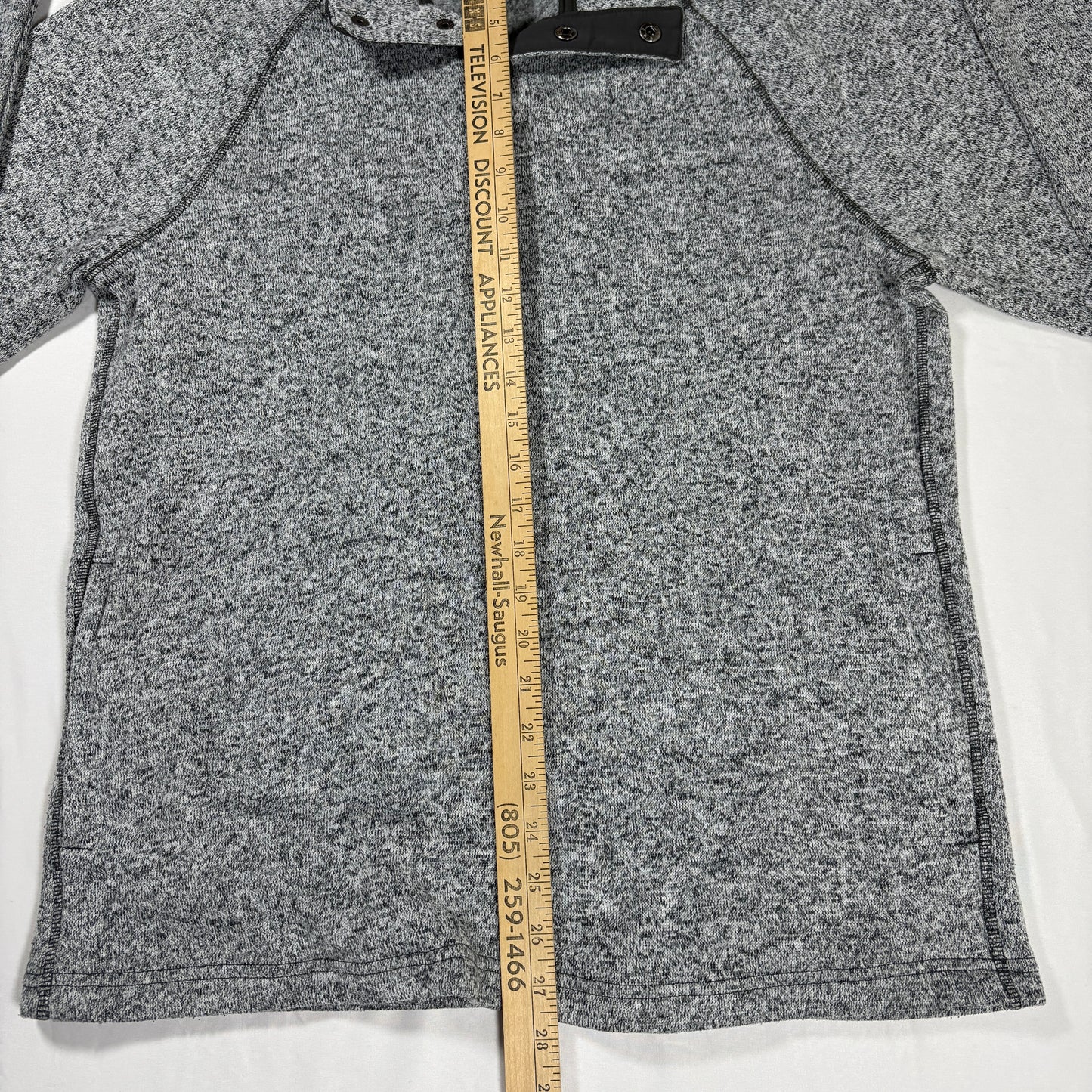 Sonoma Men’s Pullover L Gray Fleece Snap Button Mock Neck Sweater Casual Warm