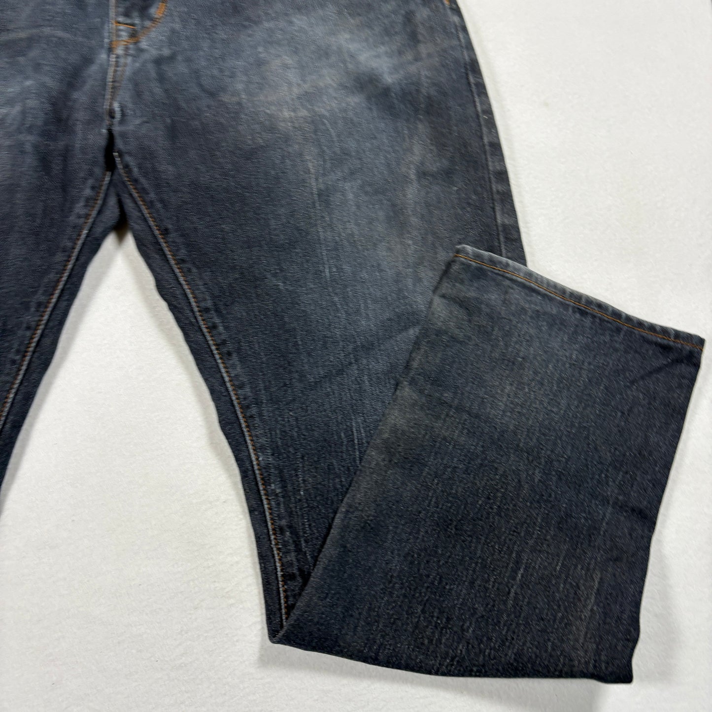 MBX Mens Slim Fit Jeans W36 L30 Dark Wash Denim Y2K 90s Grunge Straight