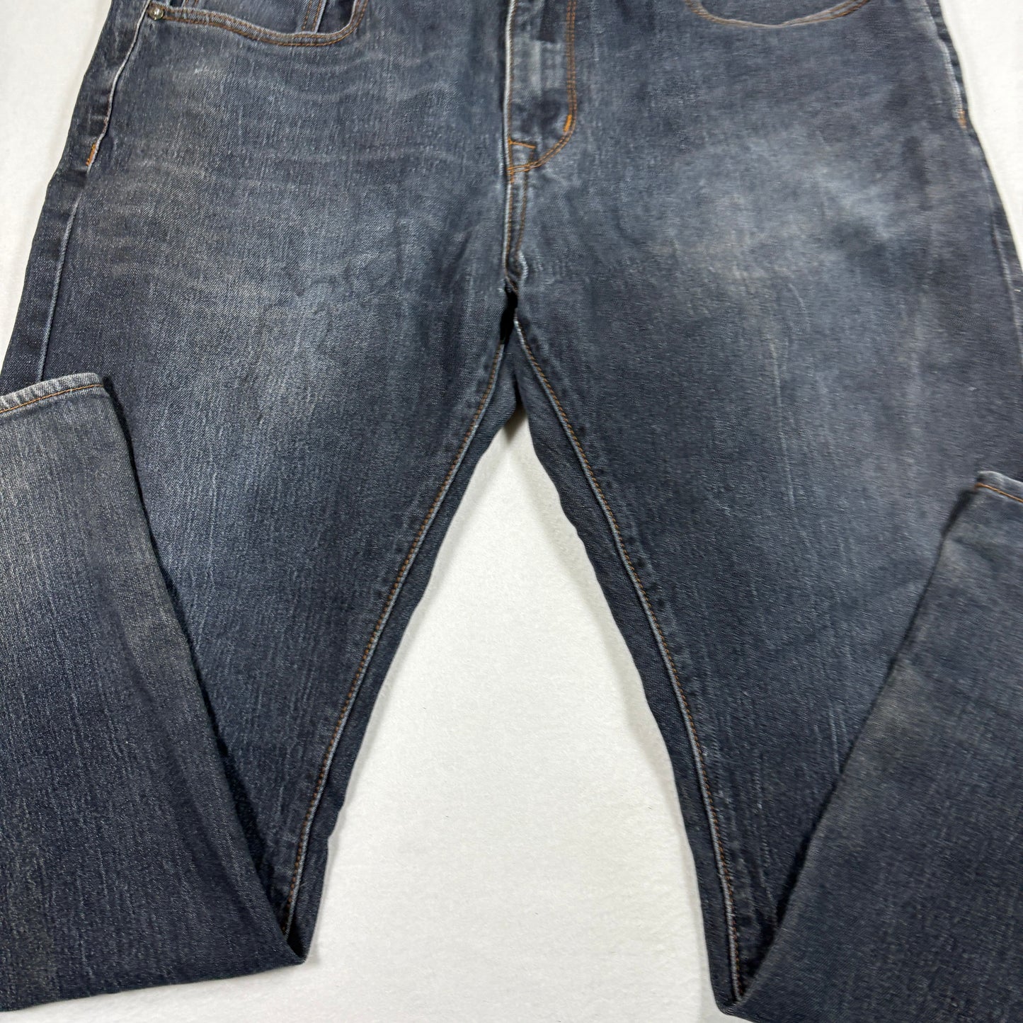 MBX Mens Slim Fit Jeans W36 L30 Dark Wash Denim Y2K 90s Grunge Straight