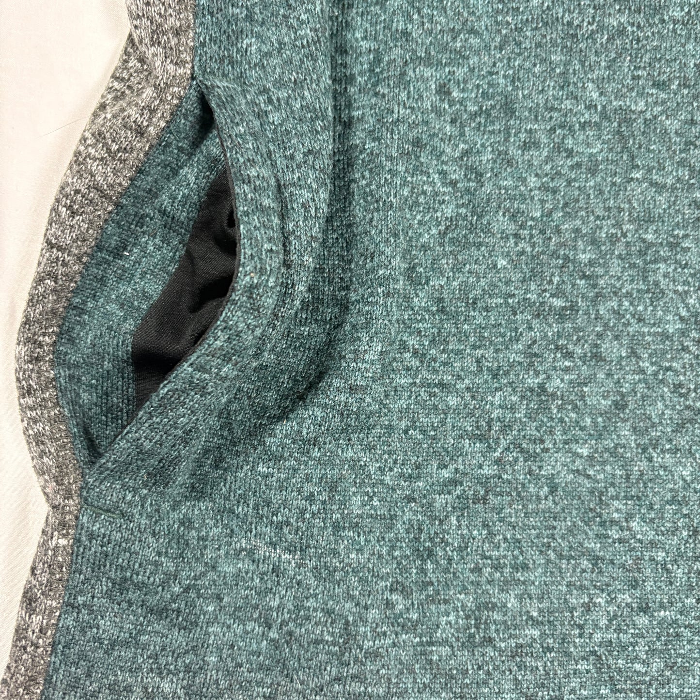 Sonoma Men’s Pullover 2XL Gray Green Fleece Snap Mock Neck Sweater Big Casual