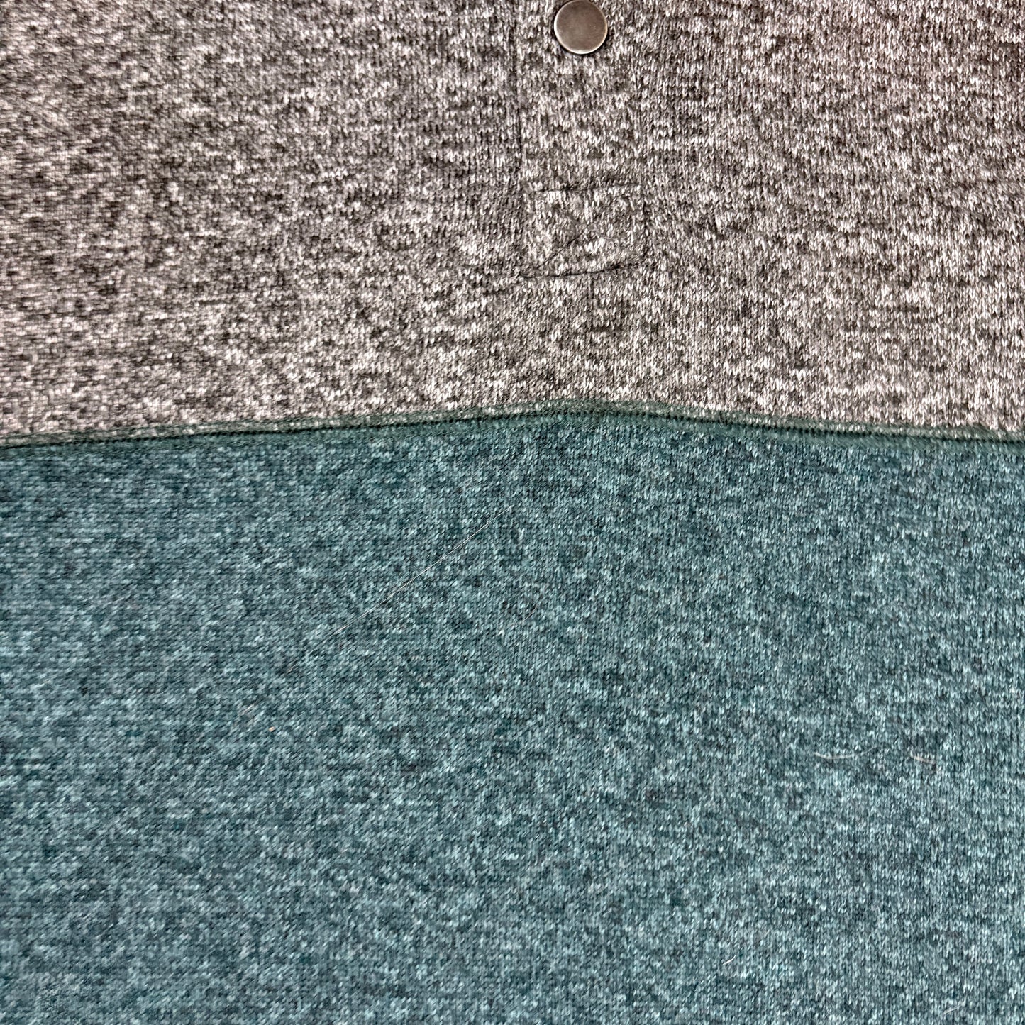 Sonoma Men’s Pullover 2XL Gray Green Fleece Snap Mock Neck Sweater Big Casual