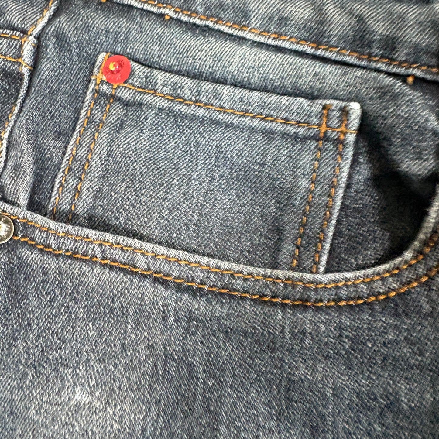 MBX Mens Slim Fit Jeans W36 L30 Dark Wash Denim Y2K 90s Grunge Straight