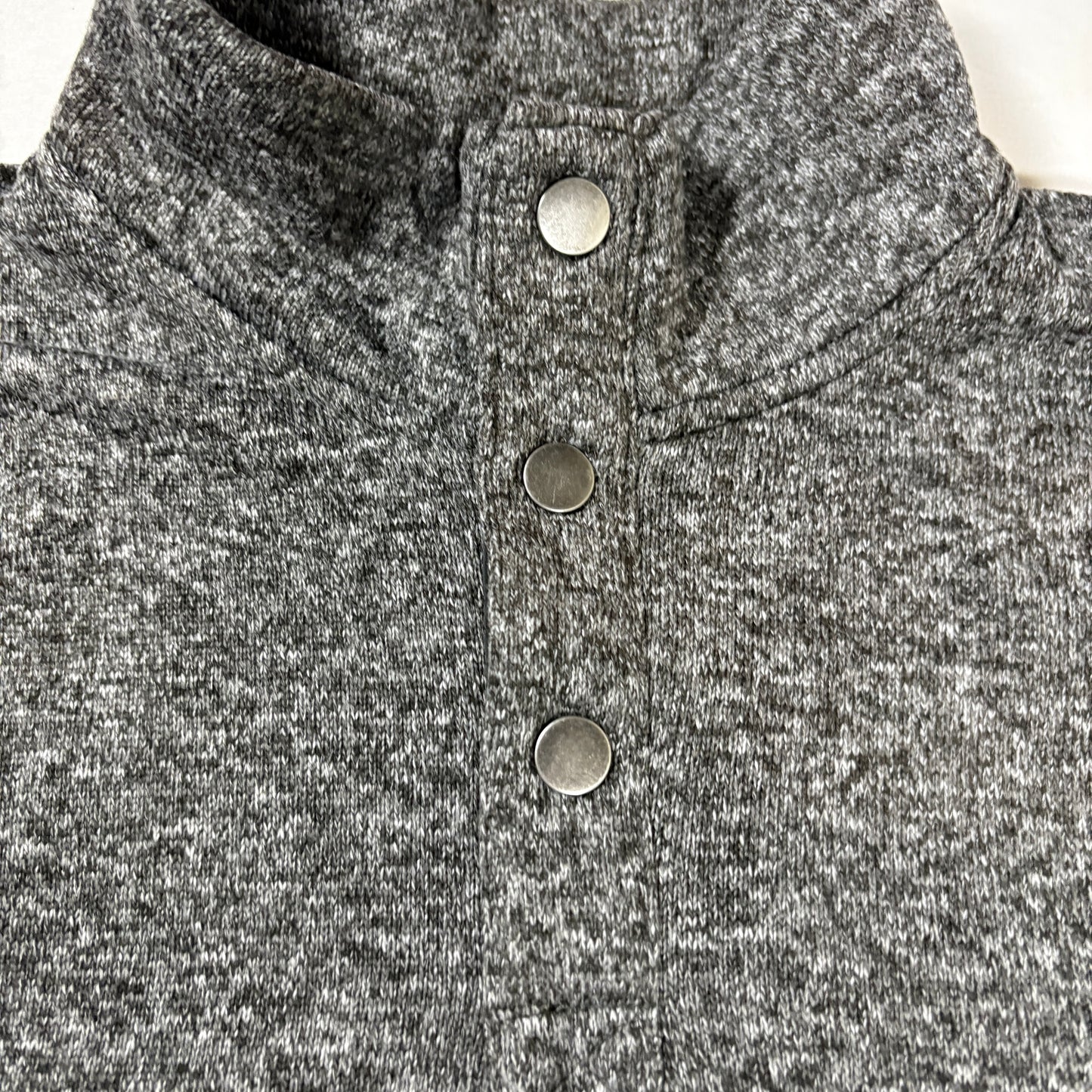 Sonoma Men’s Pullover 2XL Gray Green Fleece Snap Mock Neck Sweater Big Casual