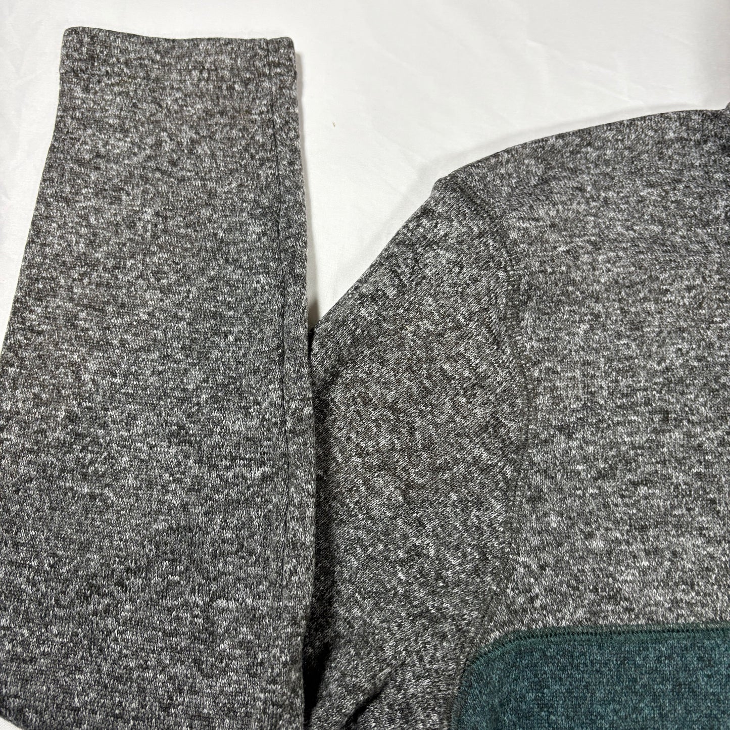 Sonoma Men’s Pullover 2XL Gray Green Fleece Snap Mock Neck Sweater Big Casual