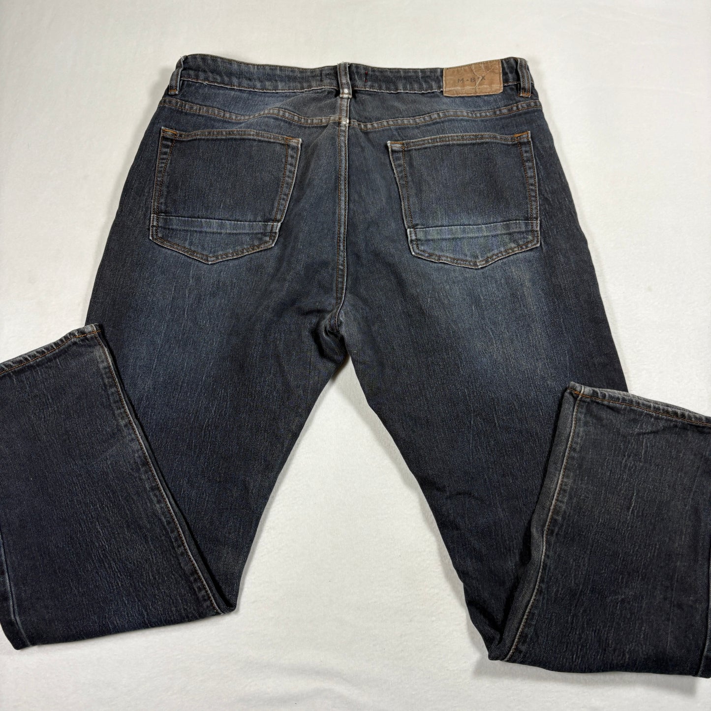 MBX Mens Slim Fit Jeans W36 L30 Dark Wash Denim Y2K 90s Grunge Straight