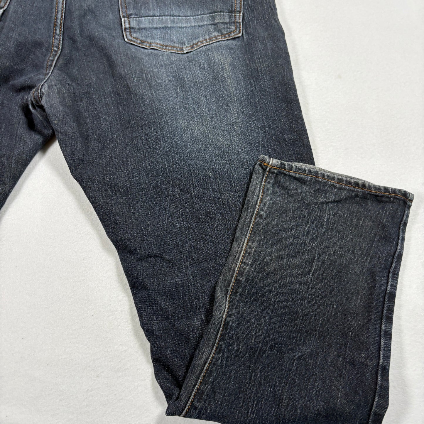 MBX Mens Slim Fit Jeans W36 L30 Dark Wash Denim Y2K 90s Grunge Straight