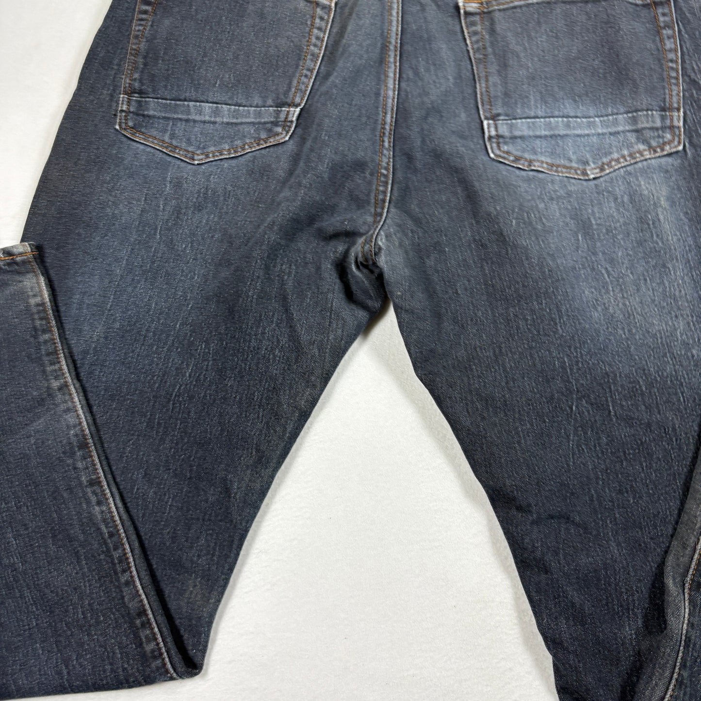 MBX Mens Slim Fit Jeans W36 L30 Dark Wash Denim Y2K 90s Grunge Straight