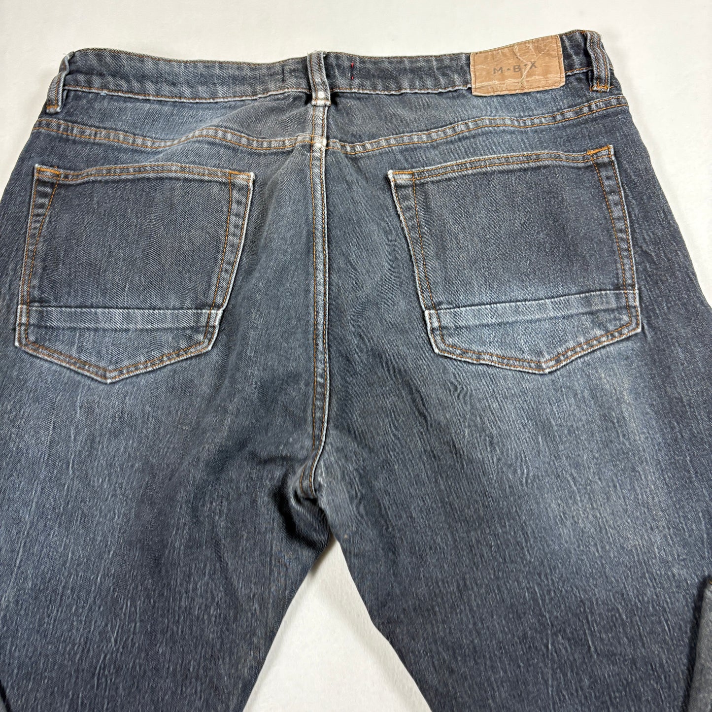 MBX Mens Slim Fit Jeans W36 L30 Dark Wash Denim Y2K 90s Grunge Straight