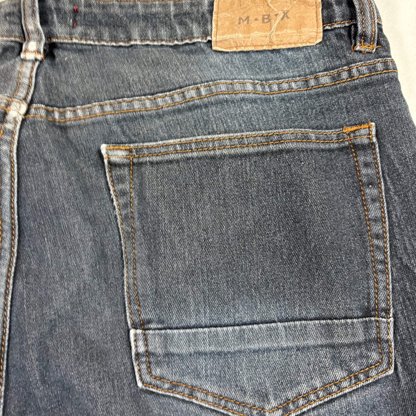 MBX Mens Slim Fit Jeans W36 L30 Dark Wash Denim Y2K 90s Grunge Straight