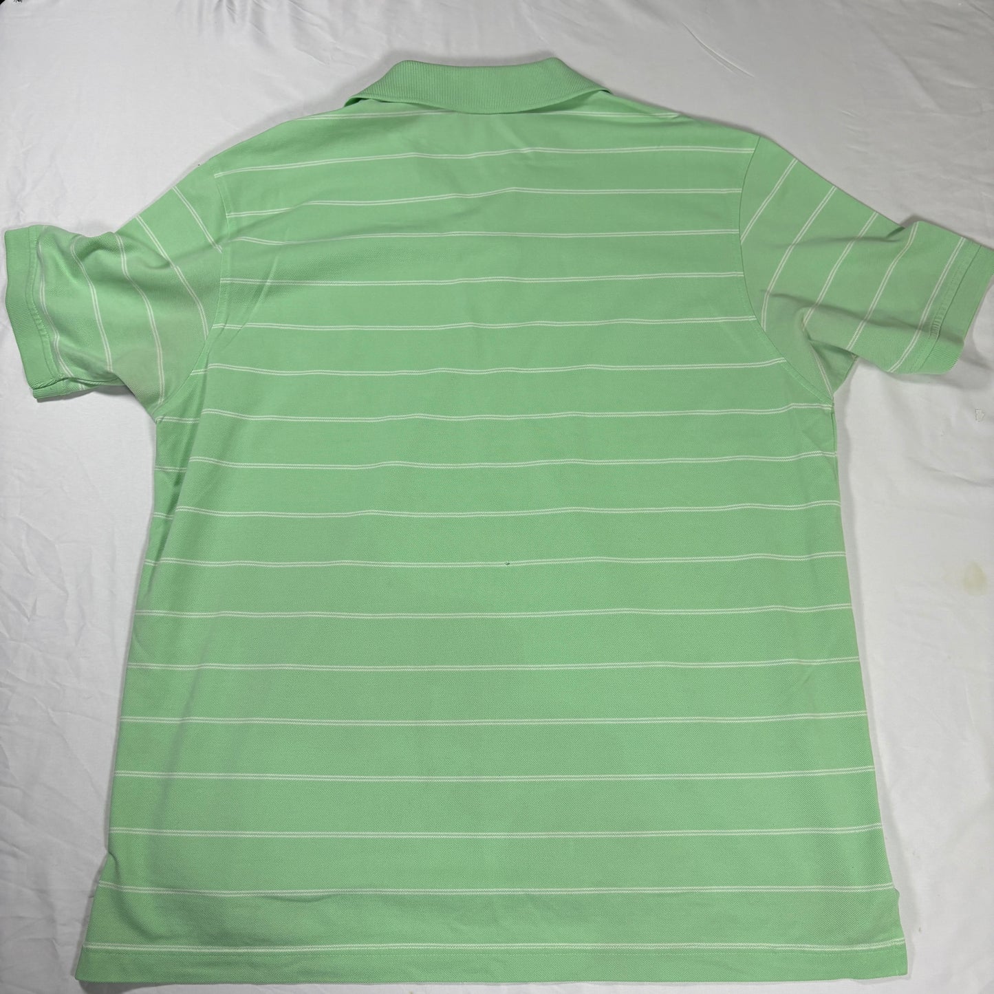Roundtree & Yorke Gold Label Men’s XL Green Striped Polo Shirt 100% Cotton