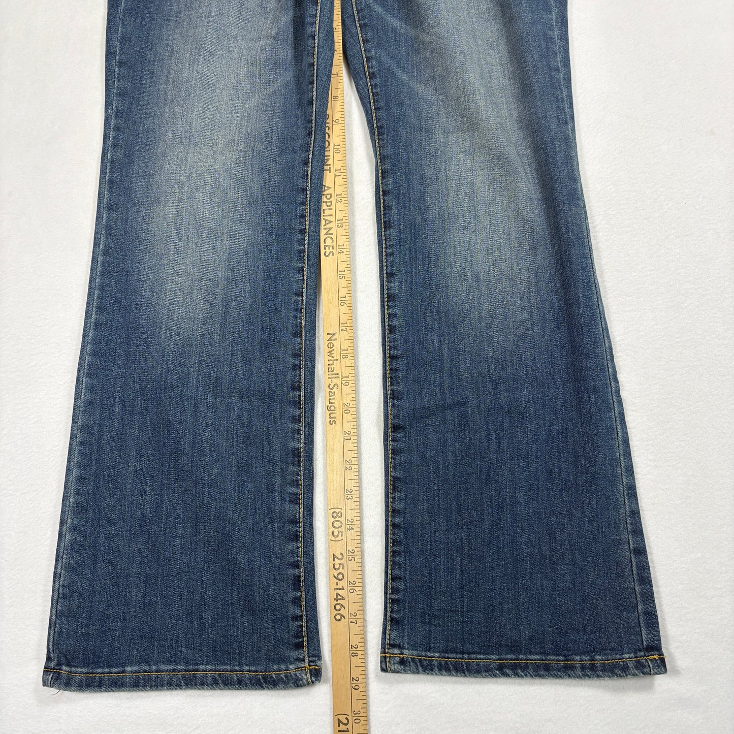 Mossimo Womens Bootcut Jeans Size 14/32 Blue Low Rise Y2K 90s Stretch Denim