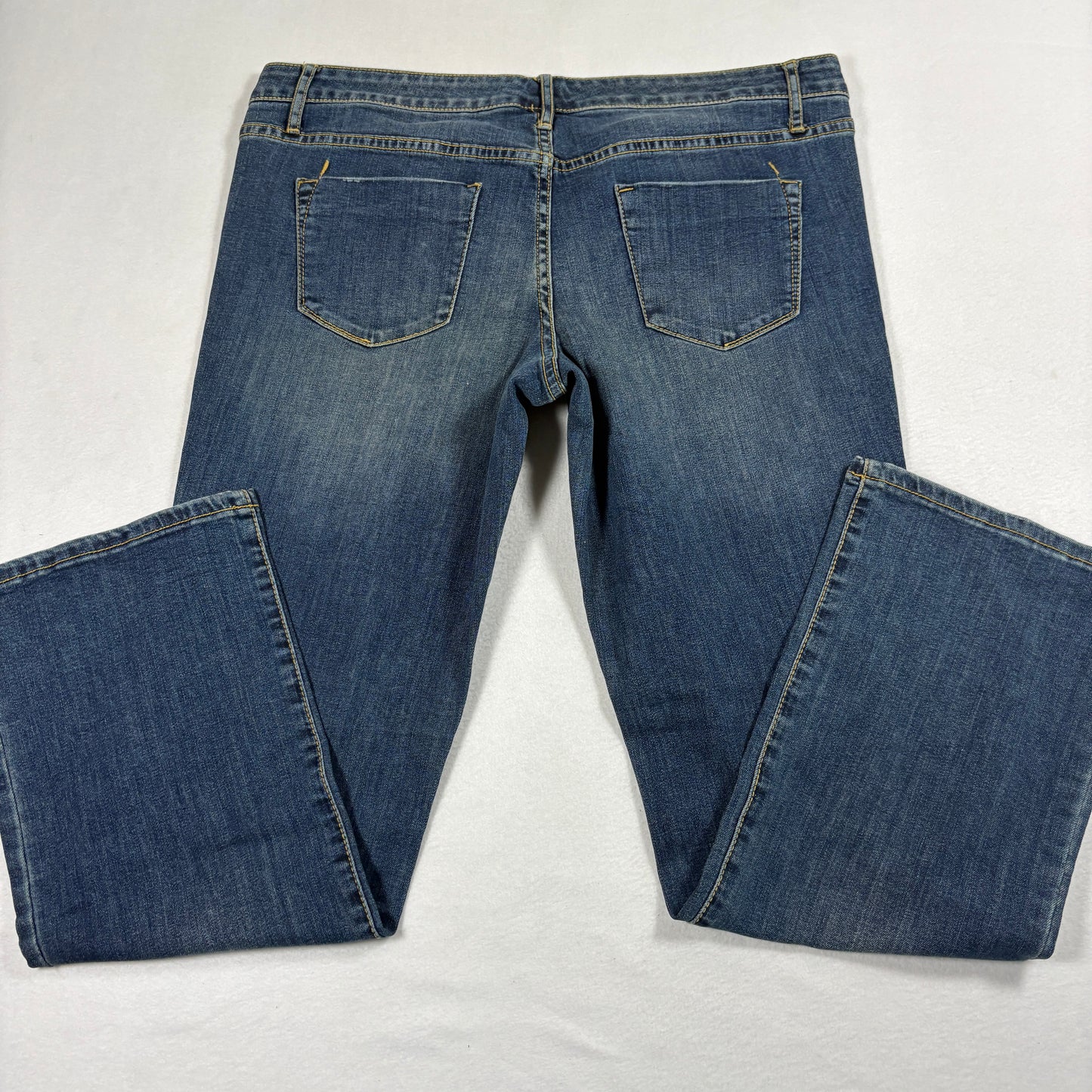 Mossimo Womens Bootcut Jeans Size 14/32 Blue Low Rise Y2K 90s Stretch Denim