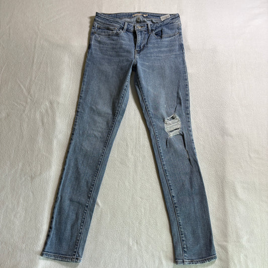 Levis 711 Skinny Distressed Jeans W27 L30 Tag 27 Fits Like 27X28 Blue Stretch