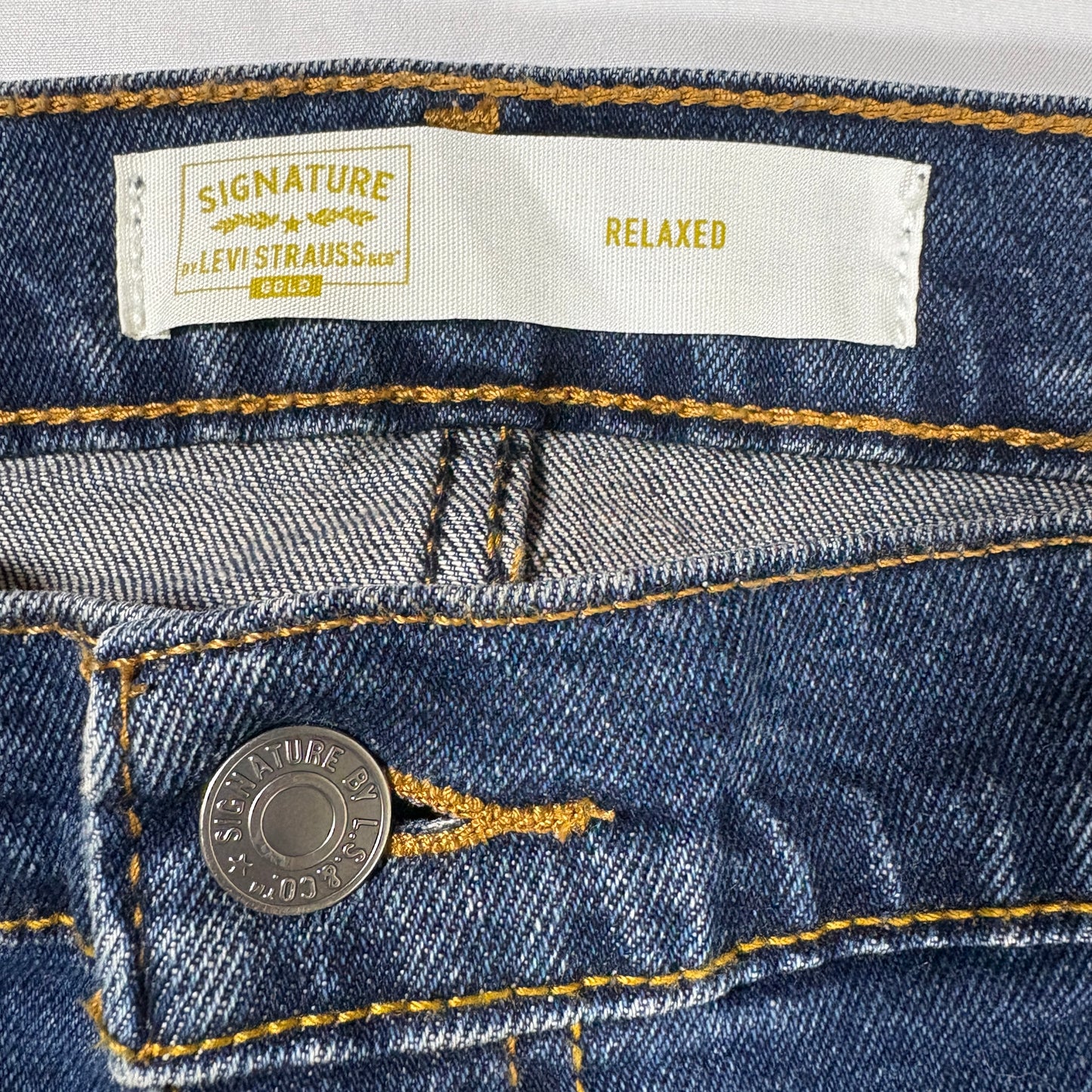 Levi Strauss Signature Men’s 42x30 Relaxed Fit Blue Denim Jeans Baggy Classic