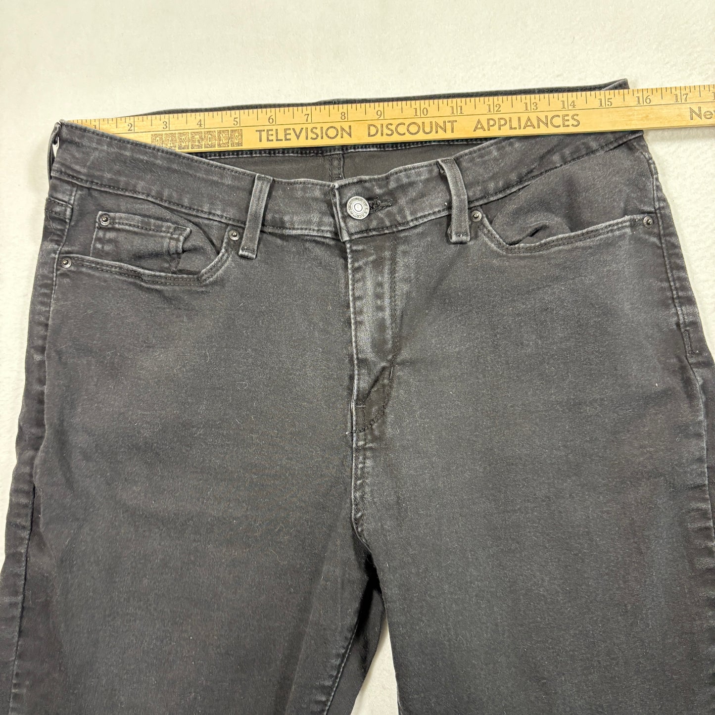 Levis Signature Womens Skinny Jeans Black Denim Size 14 Mid Rise Y2K Stretch