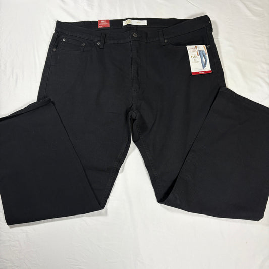 NWT Levi Strauss Signature Flex Men’s 42x30 Relaxed Fit Black Denim Jeans Baggy