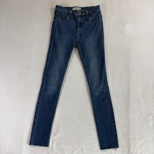Abercrombie & Fitch The Jean Legging High Rise Skinny Blue Size 24 Raw Hem