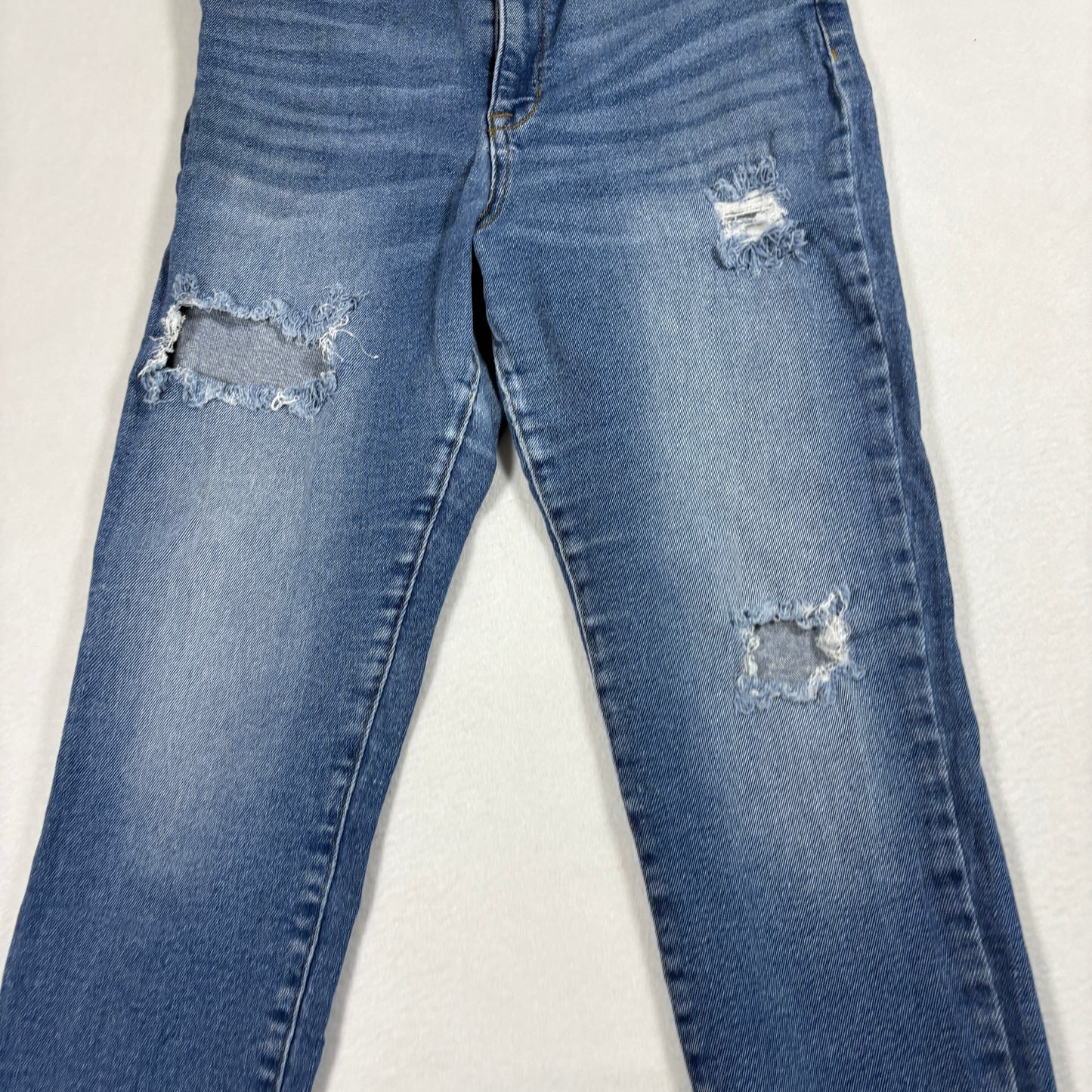 Guess Womens Distressed Skinny Jeans Blue Size 32 Ripped Denim Y2K Grunge