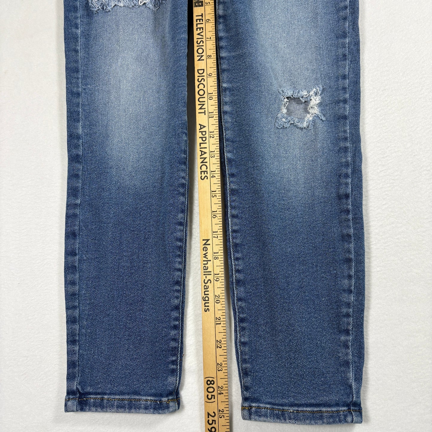 Guess Womens Distressed Skinny Jeans Blue Size 32 Ripped Denim Y2K Grunge