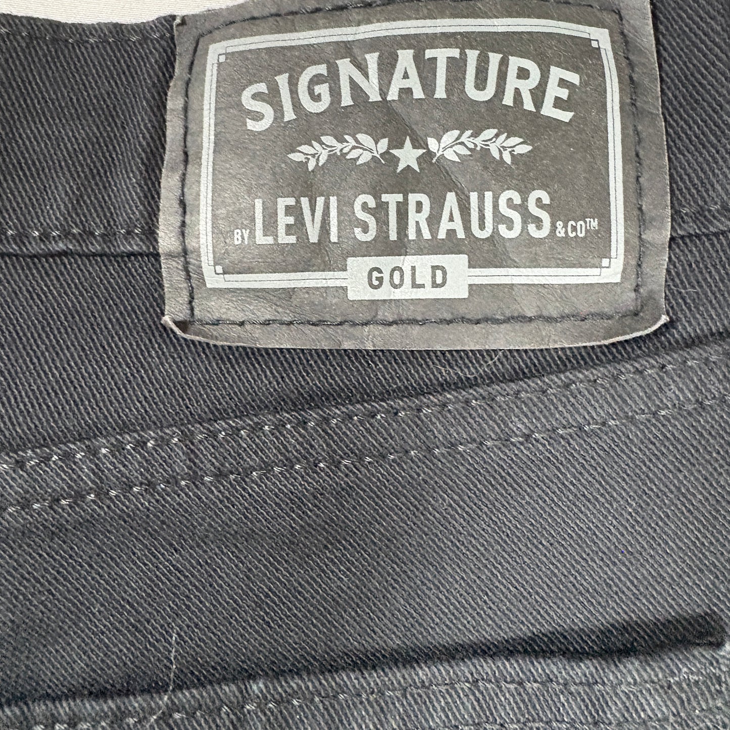 NWT Levi Strauss Signature Flex Men’s 42x30 Relaxed Fit Black Denim Jeans Baggy