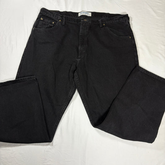 Wrangler Regular Fit Men’s 42x30 Black Denim Jeans Classic Straight Baggy Vintage