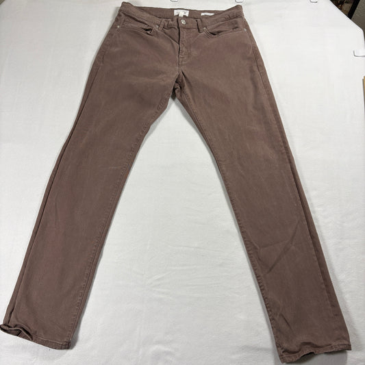 Frame Pants Mens 33 Dry Rose Brown Slim Stretch Designer Casual Wear Streetwear