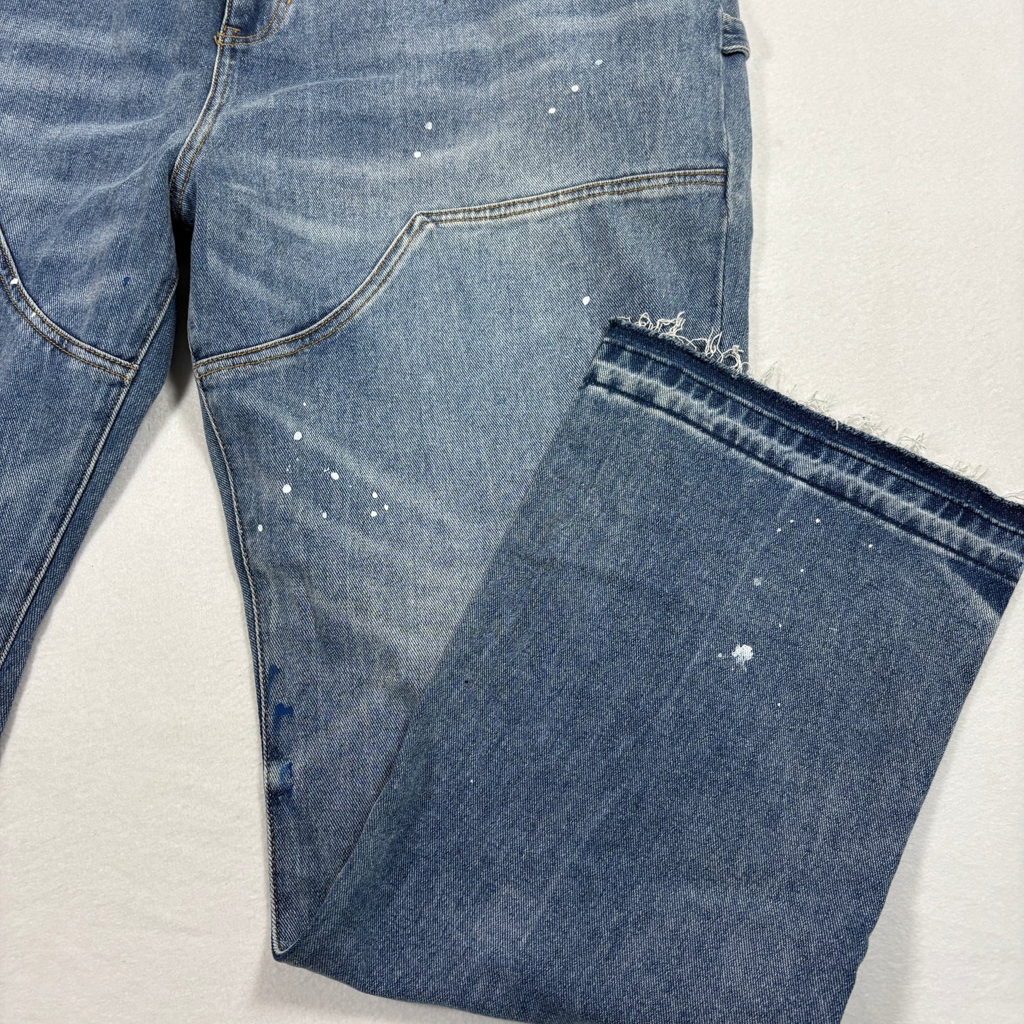 Nova Men Mens Jeans Size 42 Blue Paint Splatter Distressed Y2K Grunge Baggy