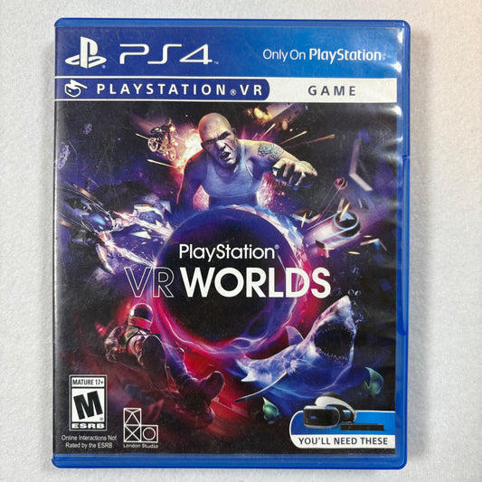 Sony PS4 PlayStation VR Worlds VR Game Complete w/ Case Tested Works