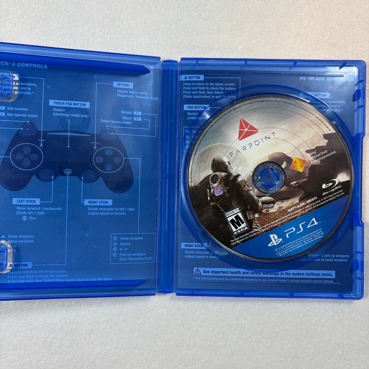 Sony PS4 Farpoint VR Game Complete Case Disc Tested Works No Manual