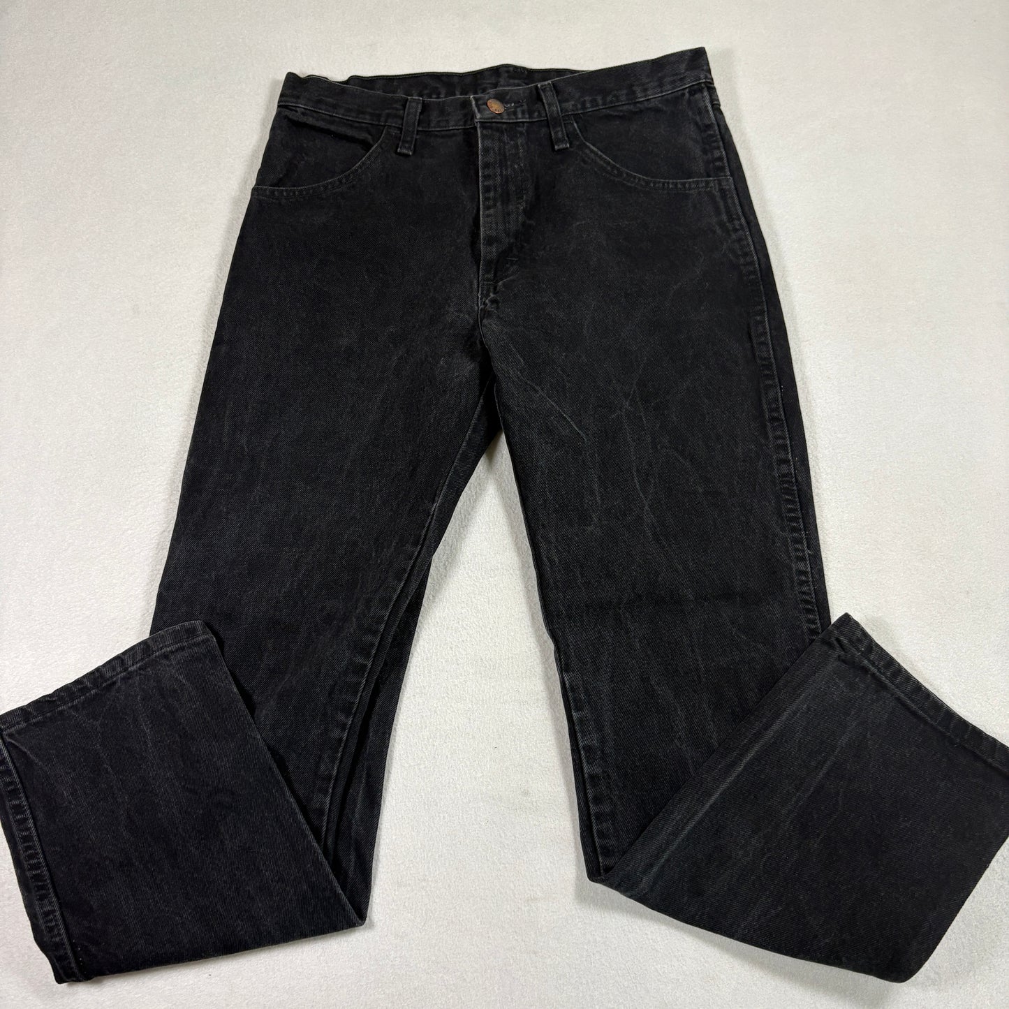 Rustler Jeans Mens 31x30 Black Denim Regular Fit Straight Leg Vintage Y2K