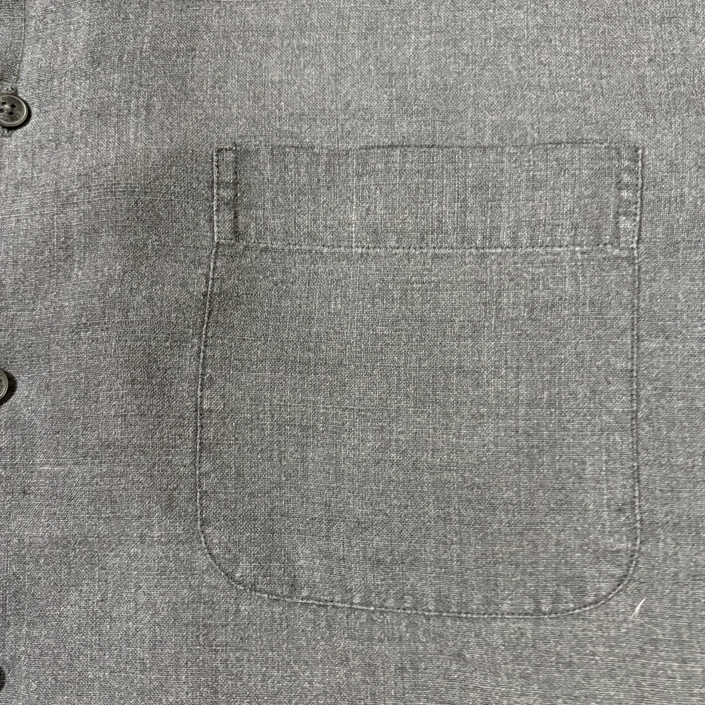 Claiborne Shirt XL Gray Linen Blend Short Sleeve Button Front Italy Fabric