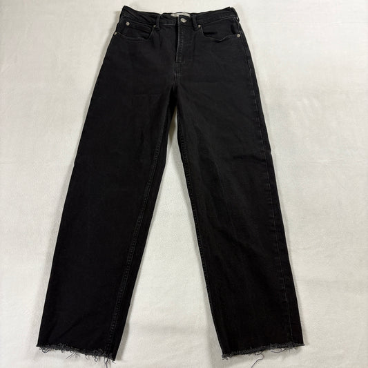 Everlane Way High Jean Black Straight Crop Raw Hem Women 26 Fits Like 26x26