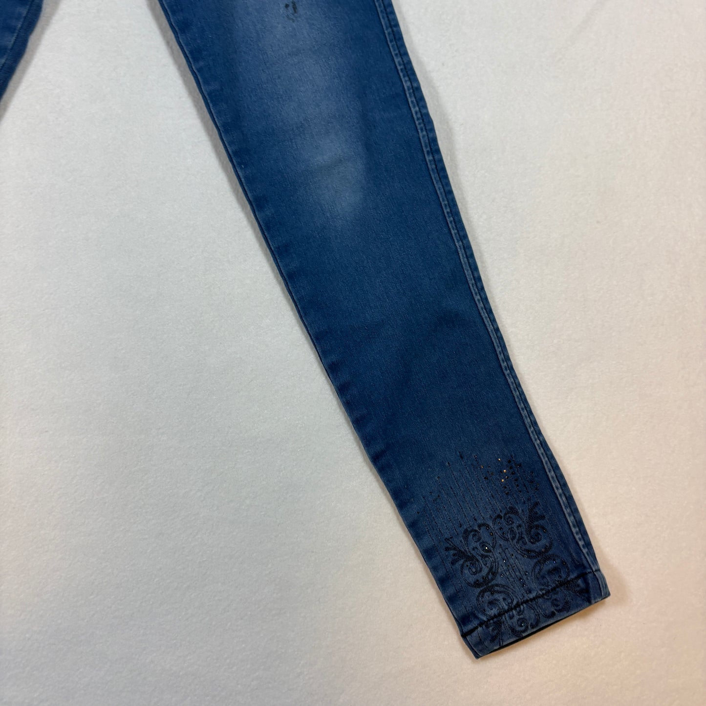 BViolet Womens Jeans Size 8 High Rise Skinny Stretch Denim Embroidered Y2K