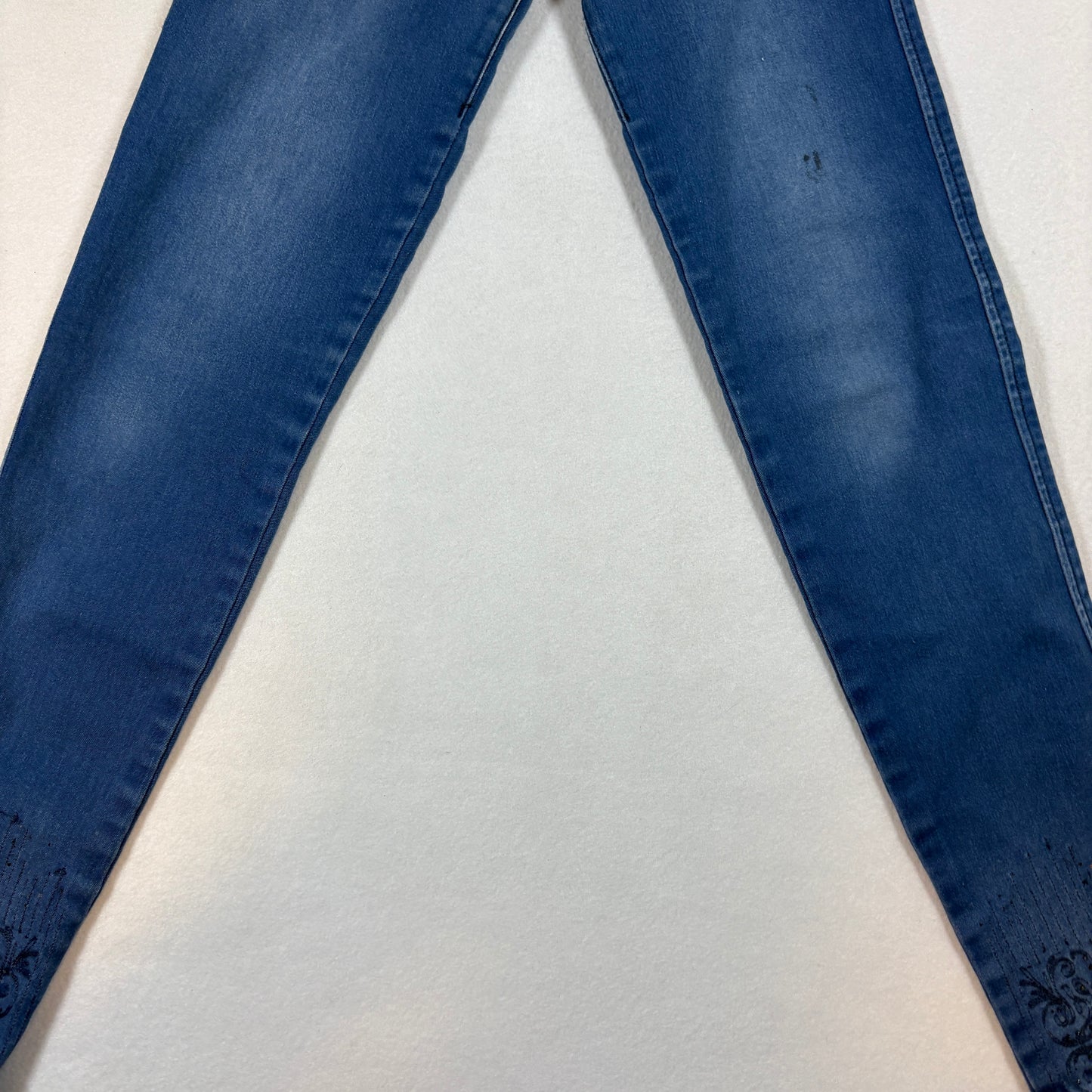 BViolet Womens Jeans Size 8 High Rise Skinny Stretch Denim Embroidered Y2K