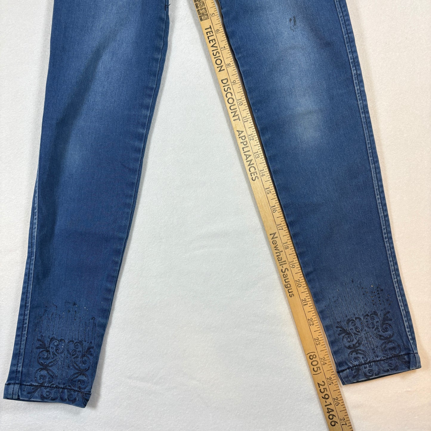 BViolet Womens Jeans Size 8 High Rise Skinny Stretch Denim Embroidered Y2K