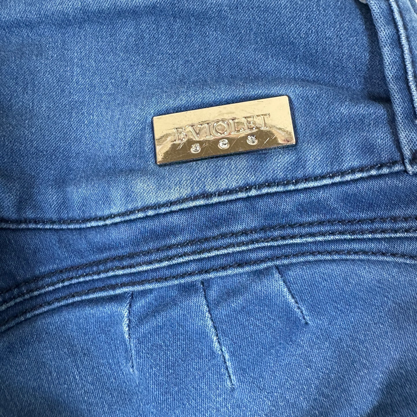 BViolet Womens Jeans Size 8 High Rise Skinny Stretch Denim Embroidered Y2K