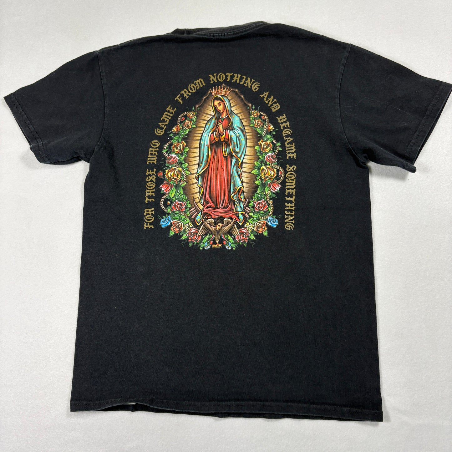 DGK Kids Large T Shirt Black Graphic Tee Rose Virgin Mary Skate Y2K