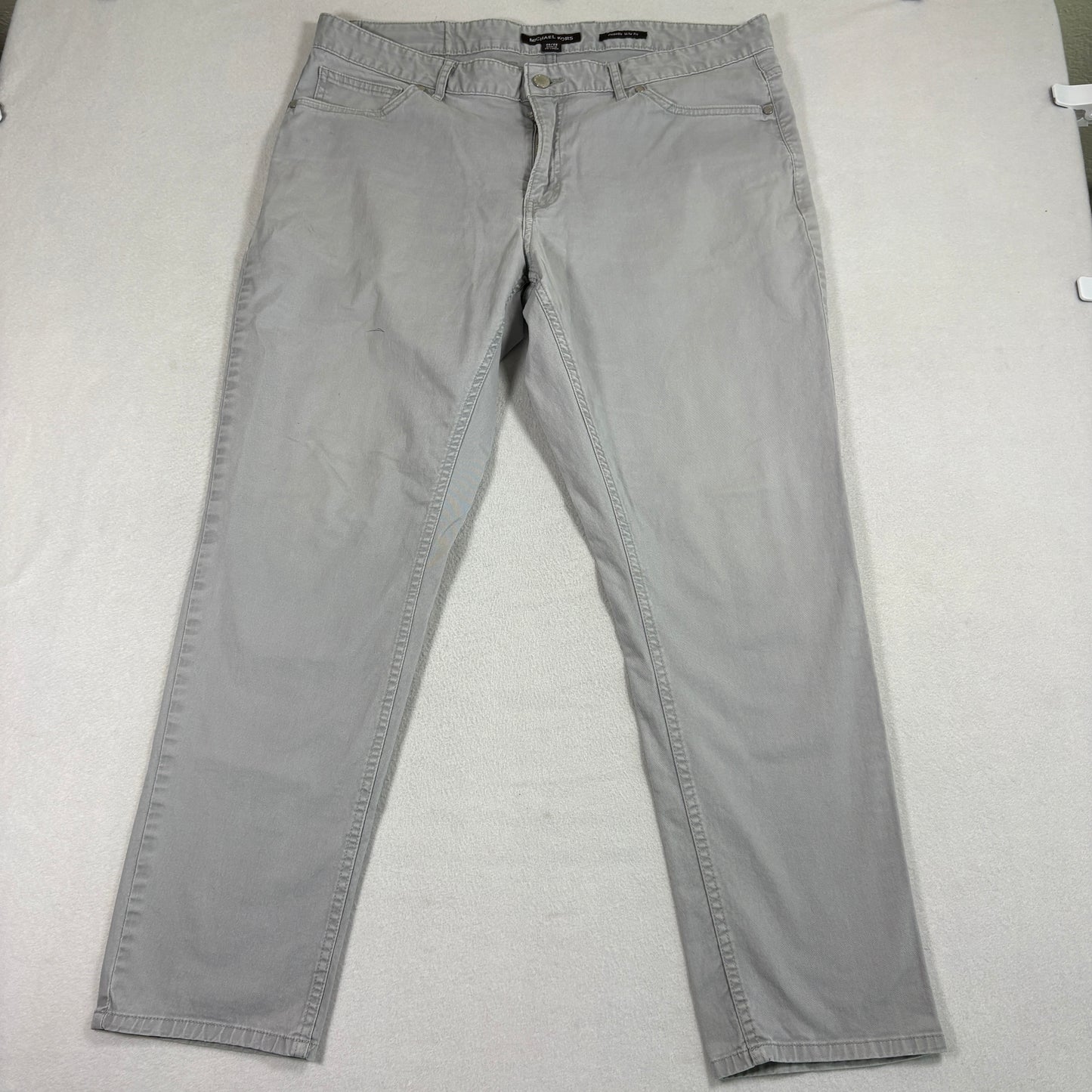 Michael Kors Pants Mens 36x29 Gray Parker Slim Fit Stretch Denim Casual