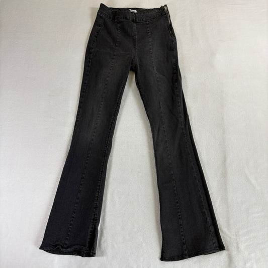 Forever 21 Premium High Rise Flare Jeans Women’s 27 Black Wash Stretch 25x30