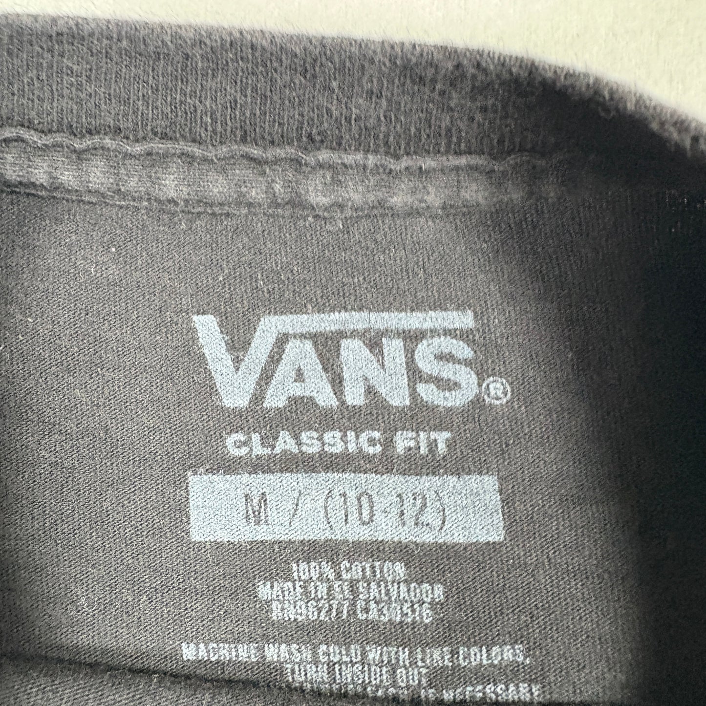 Vans Kids Youth M T Shirt Black Skeleton Snowboard Off The Wall Graphic Tee