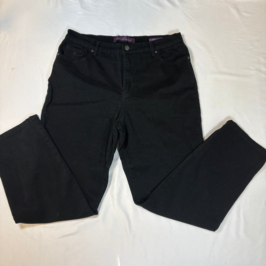 Gloria Vanderbilt Amanda Black Jeans Women’s Size 14 Bootcut High Rise Stretch Denim