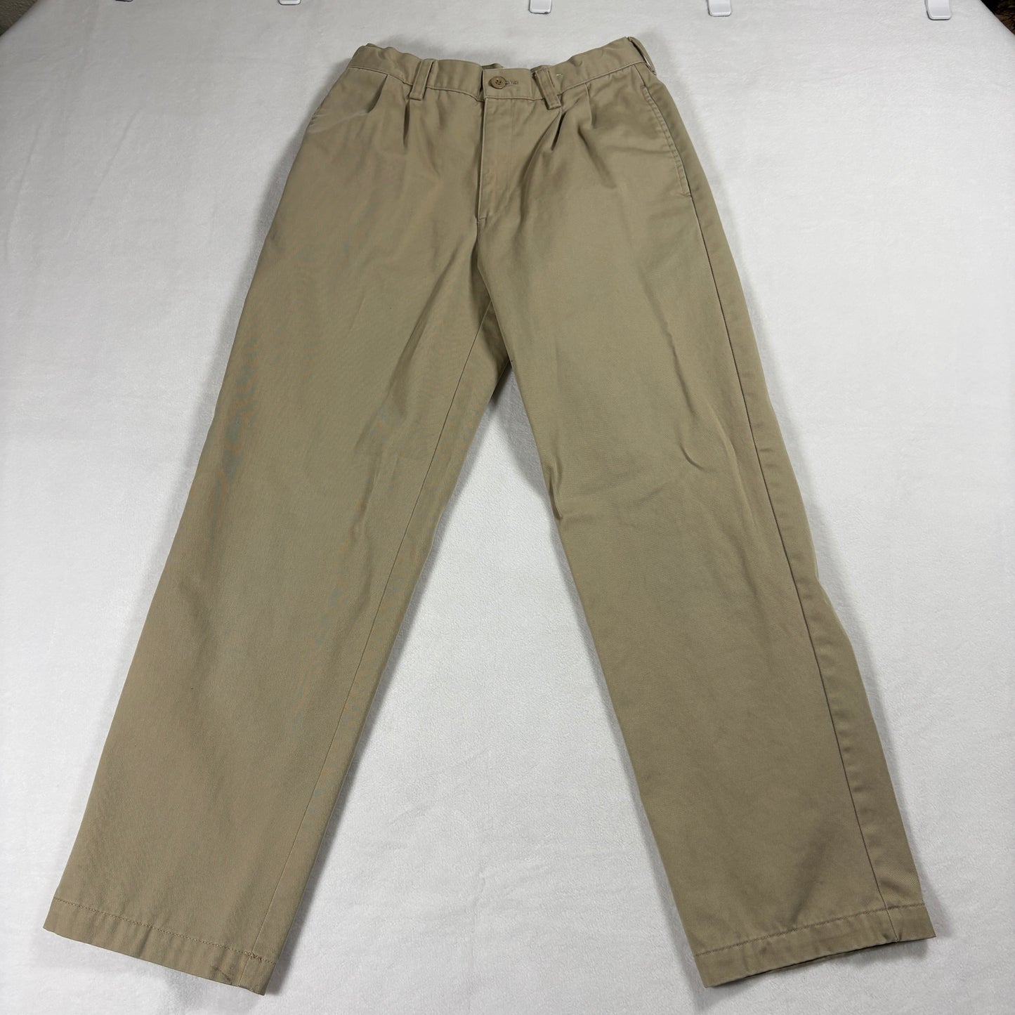 Lands End Pants Kids Size 14 Vintage 90s Khaki Pleated Preppy Retro School Wear