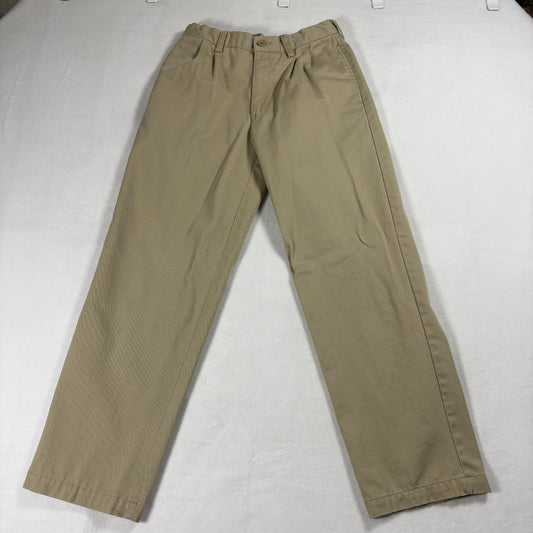 Lands End Pants Kids Size 14 Vintage 90s Khaki Pleated Preppy Retro School Wear
