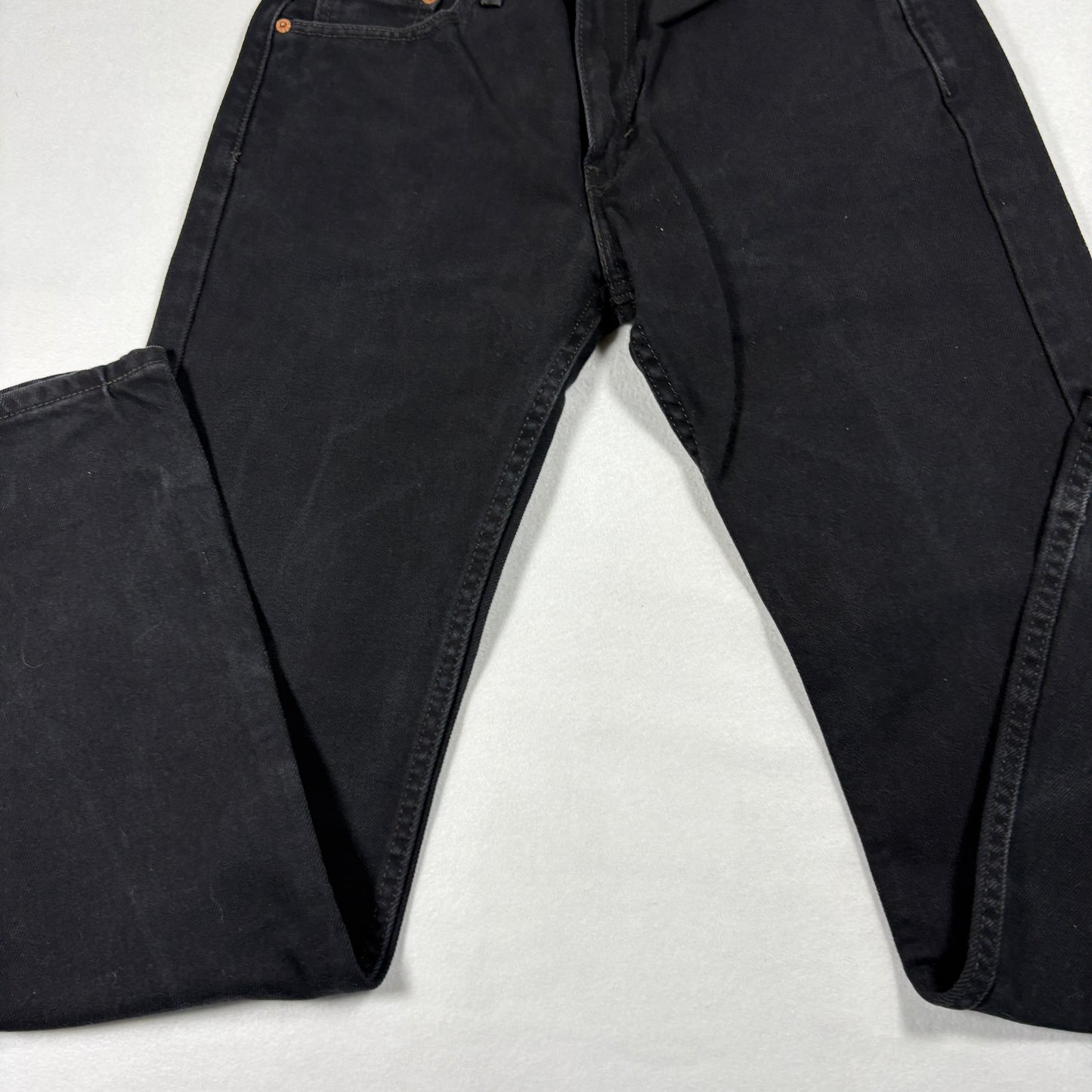 Levis Mens 505 Taper Black Jeans W30 L32 Denim Pants Slim Fit Modern Taper