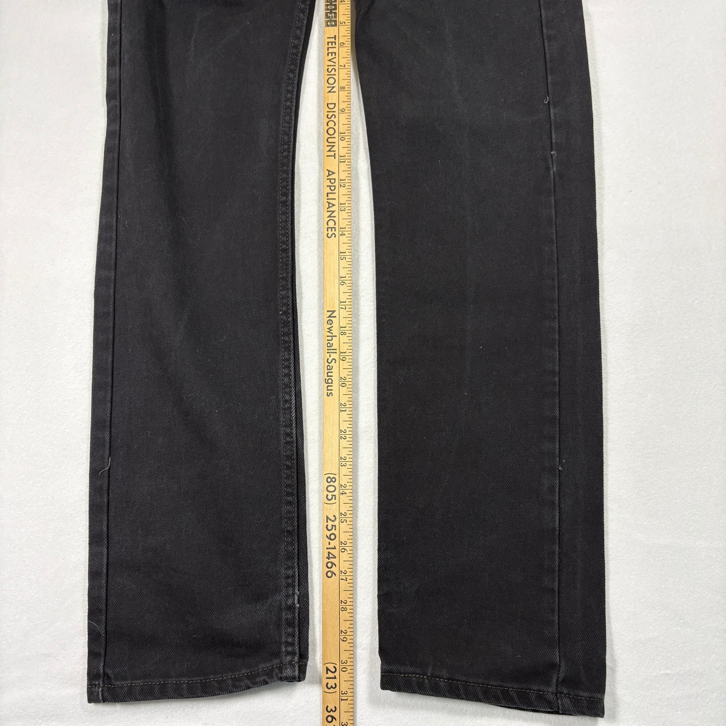 Levis Mens 505 Taper Black Jeans W30 L32 Denim Pants Slim Fit Modern Taper