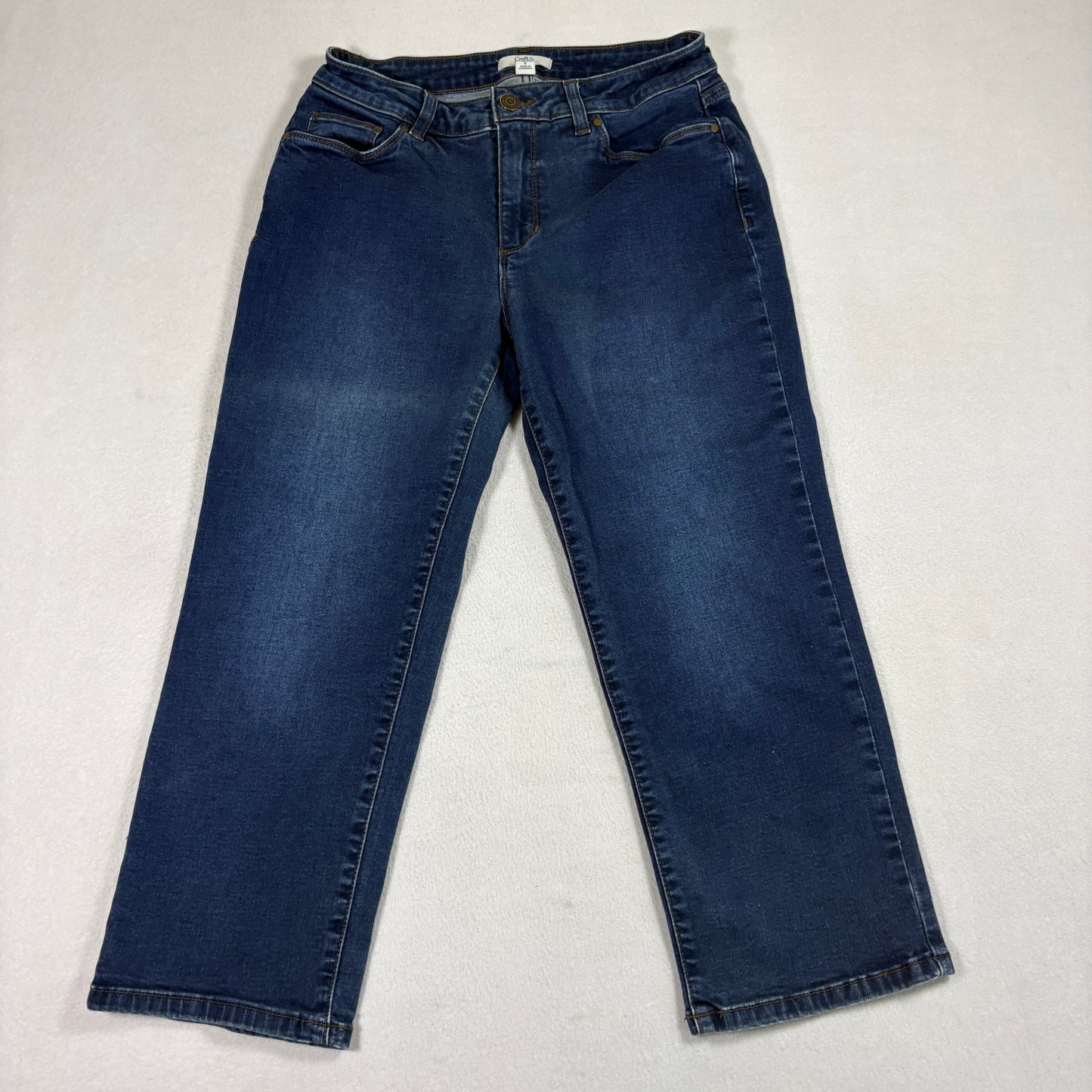 Croft & Barrow Jeans Womens 6 Blue Mid Rise Straight Stretch Denim Casual