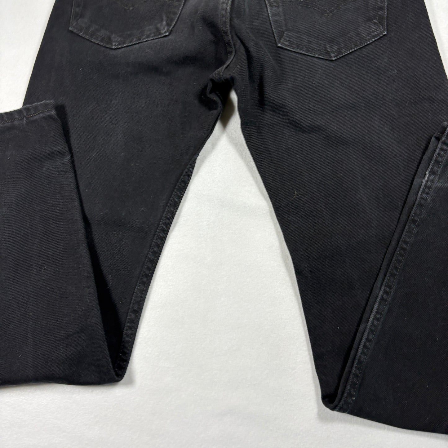 Levis Mens 505 Taper Black Jeans W30 L32 Denim Pants Slim Fit Modern Taper