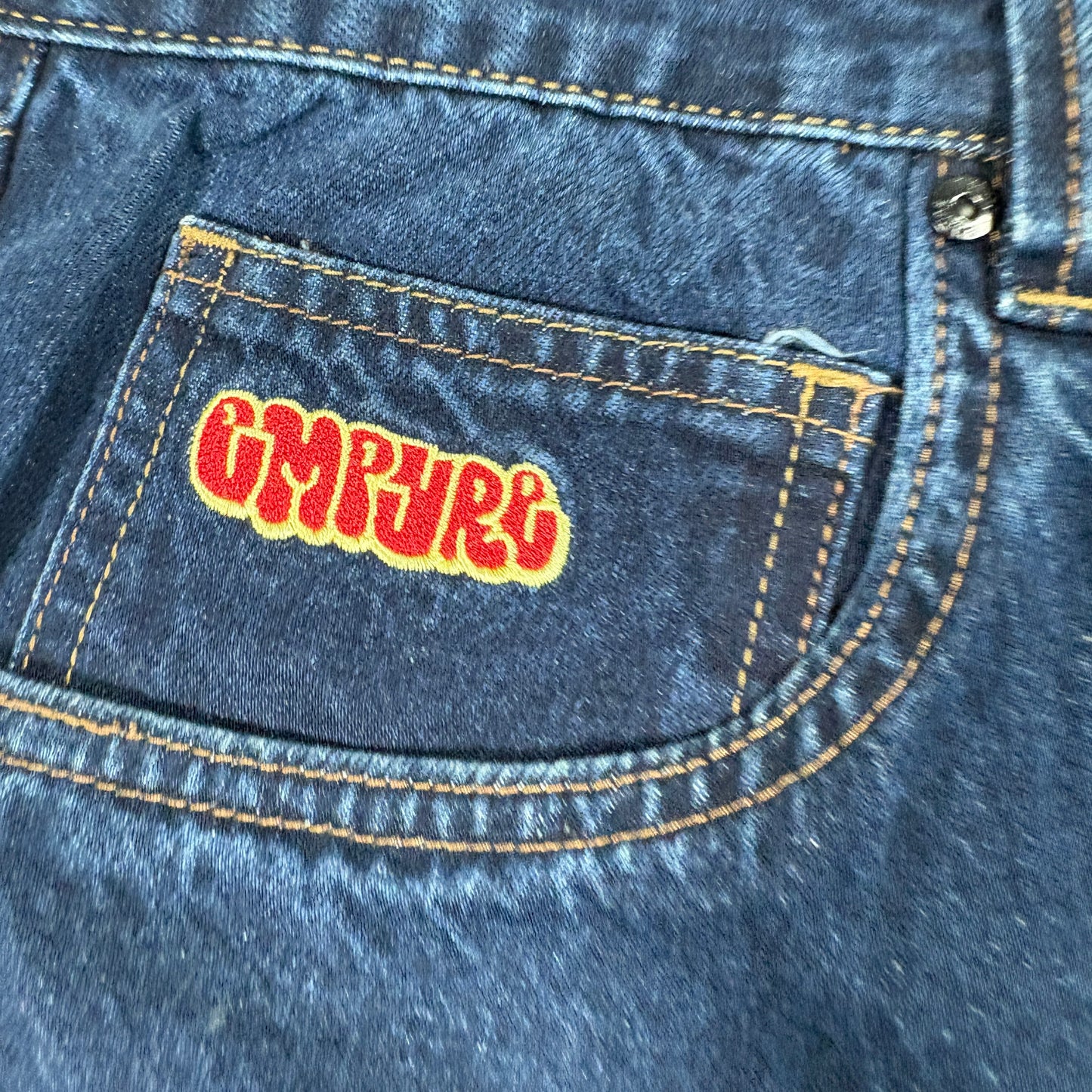 Empyre Mens Baggy Jeans 34 Blue Denim Y2K Skate Grunge 90s Wide Leg Pants