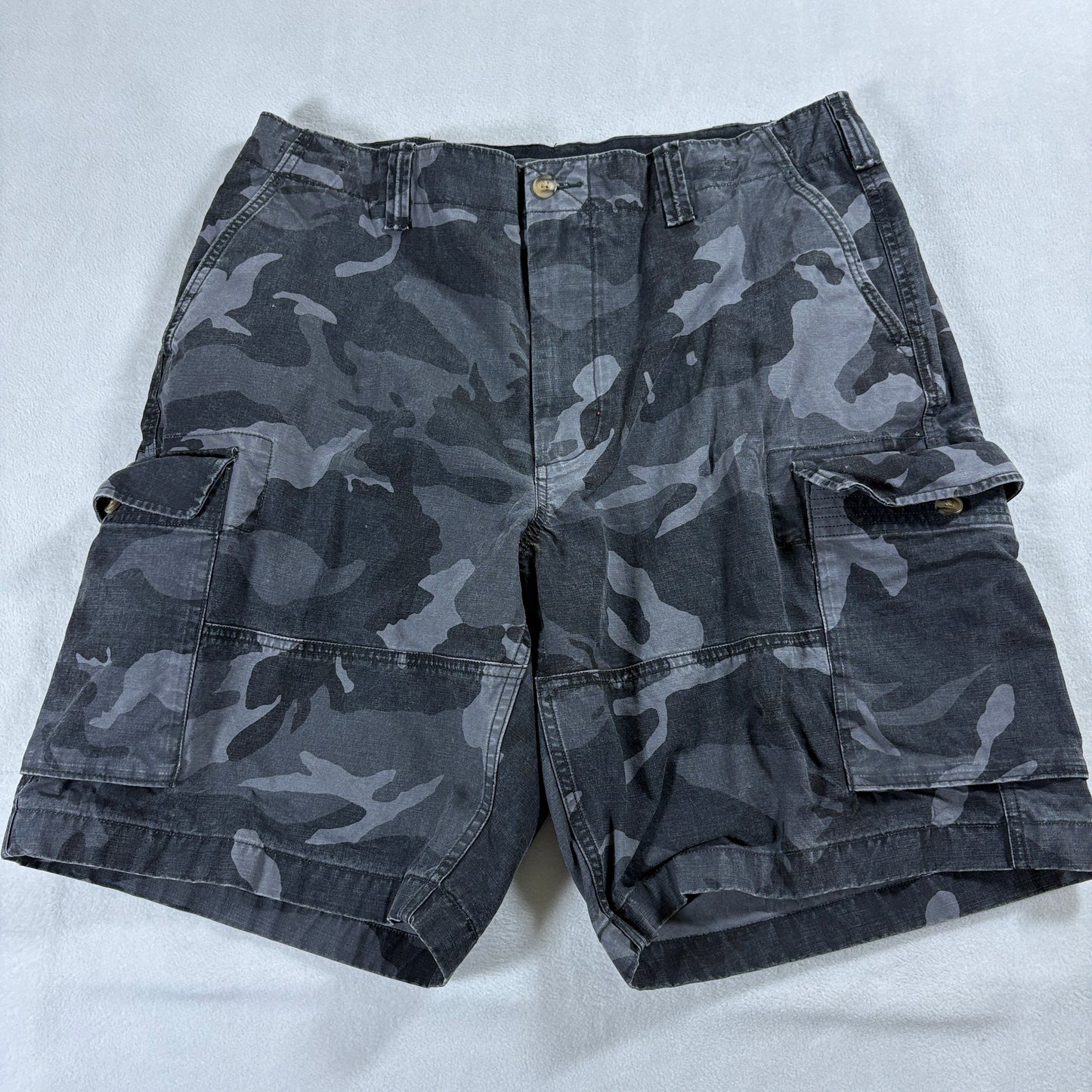 Polo Cargo Camo Shorts Mens Tag 36 Fits Like 36 Gray Black Utility Military