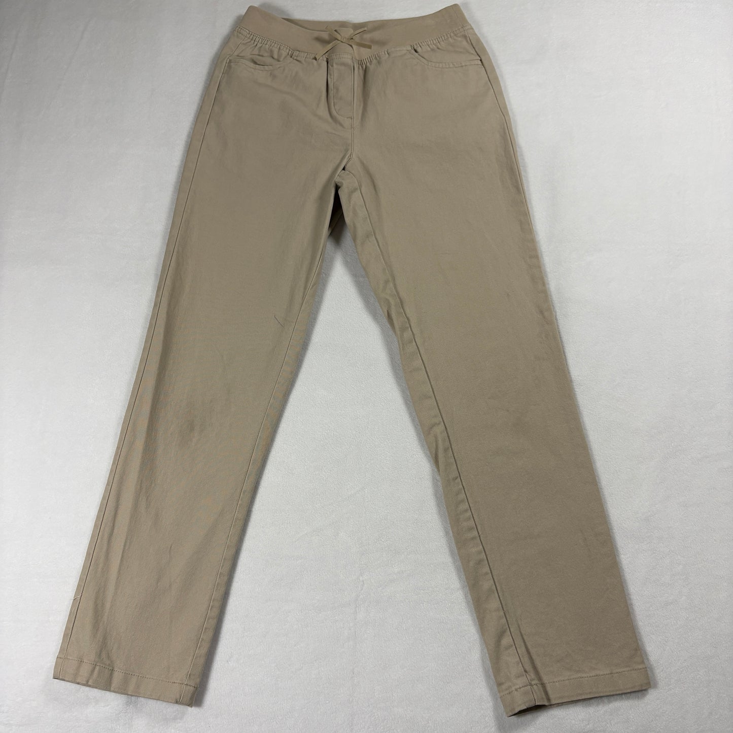 Nautica Pants Womens 14 Khaki School Uniform Stretch Straight Leg Classic Fit Up